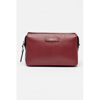 Geanta crossbody din piele Coraline - Visiniu