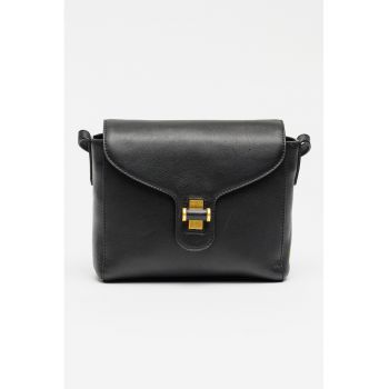 Geanta crossbody din piele Grace - Negru