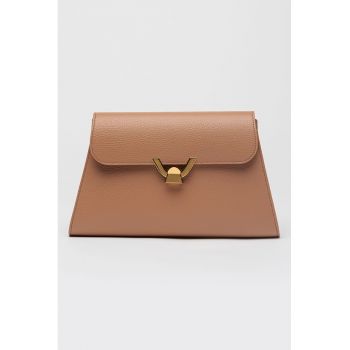 Geanta crossbody din piele - Maro camel