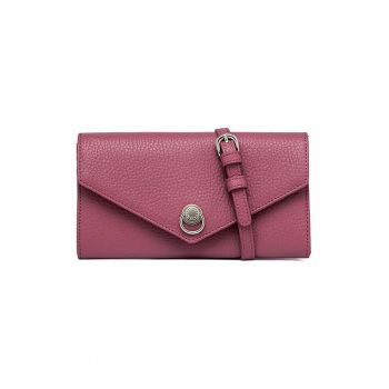 Geanta crossbody mini de piele cu bareta detasabila Deva - Roz deschis