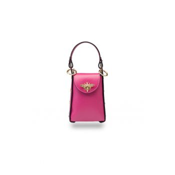 Geanta dama Sofi din piele naturala - Fucsia