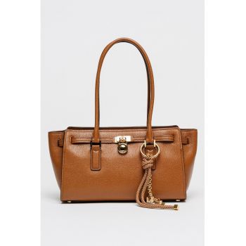 Geanta de piele cu bareta de umar Hamilton - Maro scortisoara