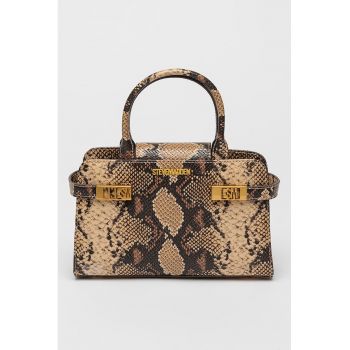 Geanta de piele ecologica cu bareta de umar Blindeny - Maro/Maro camel