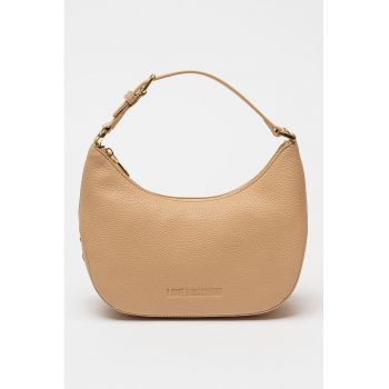Geanta de piele ecologica cu bareta de umar - Maro camel