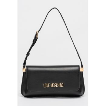 Geanta de piele ecologica cu bareta de umar - Negru