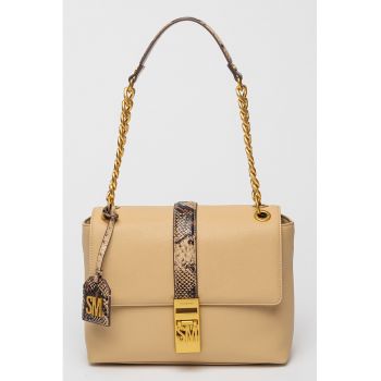 Geanta de piele ecologica cu bareta de umar Patts - Maro camel