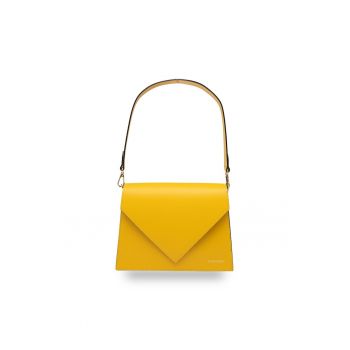 Geanta de umar din piele naturala Rebeca - Galben