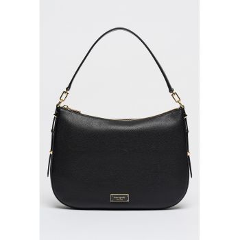 Geanta din piele cu bareta de umar Liv - Negru