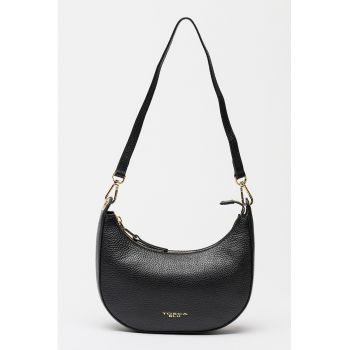 Geanta din piele cu barete detasabile Lily - Negru