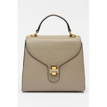 Geanta din piele cu maner Grace - Maro taupe