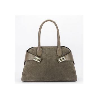 Geanta din piele naturala 1895 130 - Maro taupe