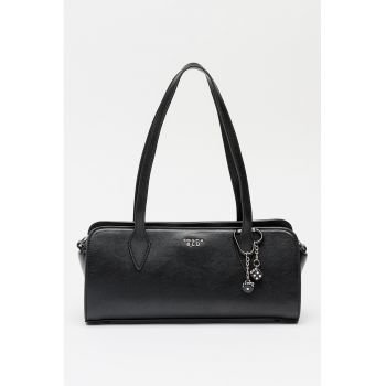 Geanta dreptunghiulara din piele ecologica cu bareta de umar Caffee - Negru