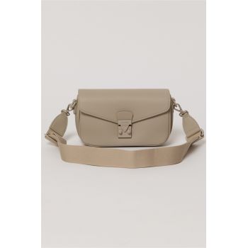 Geanta gri inchis mica din piele ecologica