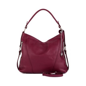 Geanta hobo de piele cu aspect texturat Castello