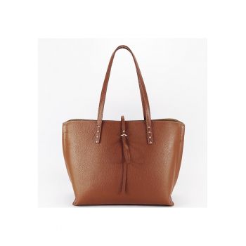 Geanta mare fucsia din piele naturala 1740 M8 19171 - Maro deschis