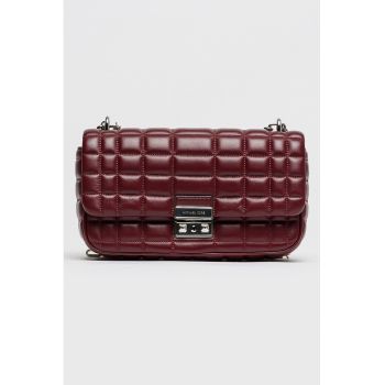 Geanta matlasata din piele Tribeca - Violet