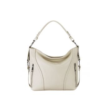 Geanta medie bej deschis din piele naturala 8931 124 19200 - Bej