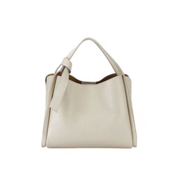 Geanta medie din piele naturala 8905 128 - Bej