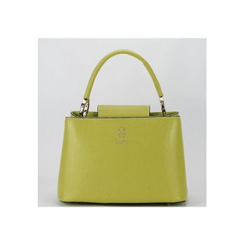 Geanta medie verde lime din piele naturala 8950 119 19187 - Verde lime