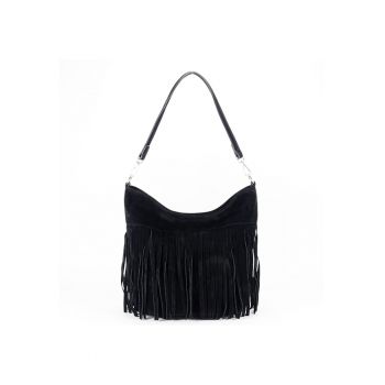 Geanta neagra  cu franjuri F7515 14 18691 - Negru