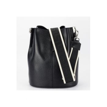 Geanta neagra tip sac din piele naturala 8951A 122 19034 - Negru