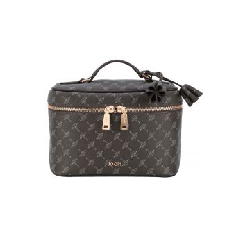 Geanta pentru cosmetice din piele ecologica cu monograma Cortina 1.0 - Verde masliniu