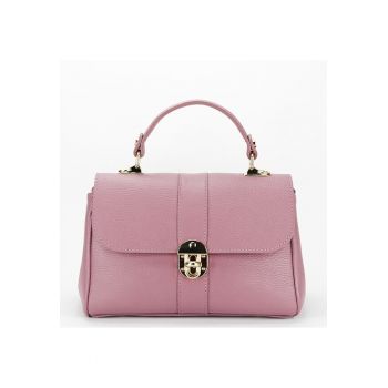 Geanta roz plamaniu din piele naturala 1724 132 15620 - Rosu inchis