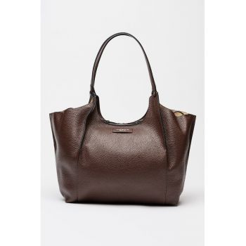 Geanta shopper din piele Coraline - Maro pamantiu
