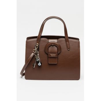 Geanta shopper din piele ecologica - Maro inchis