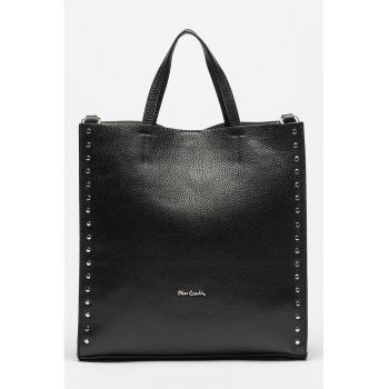 Geanta tote din piele cu nituri metalice