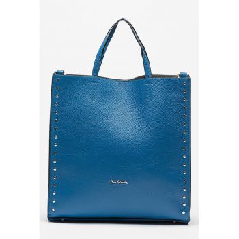 Geanta tote din piele cu nituri metalice