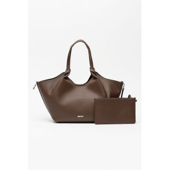 Geanta tote din piele ecologica cu etui interior Paula - Maro