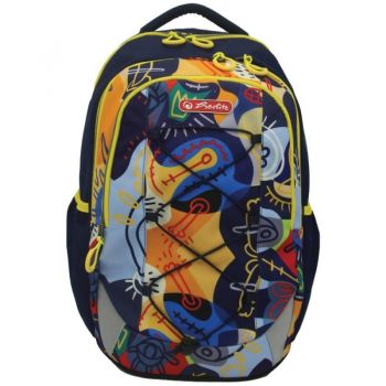 Ghiozdan Ergonomic Strings Pro, Motiv Art, Inaltime 43 cm, Latime 29 cm