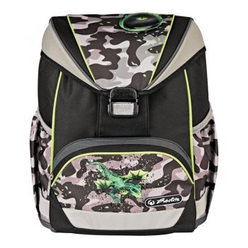 Ghiozdan Neechipat Ultralight, Motiv Camo Dragon, Herlitz