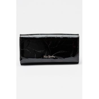 Portofel din piele lacuita - Negru