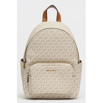 Rucsac cu model monograma Tanner - Maro/Alb murdar