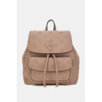 Rucsac din piele ecologica cu model monograma Cresidia II - Maro camel