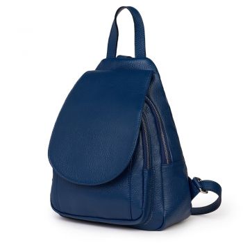 Rucsac din piele naturala Dante bleumarin