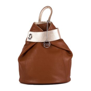 Rucsac din piele Sirietto - Maro inchis