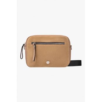 Rylko - Geanta crossbody de piele si piele intoarsa - Maro camel
