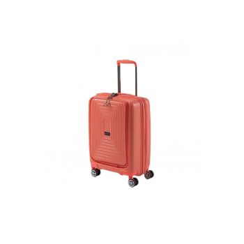 Troler cabina polipropilena cu buzunar frontal laptop 17 inch -  Wallaby - coral - Coral