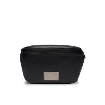 Borseta Unisex -  Negru - Logo Metalic - Piele Ecologica 2363 - Negru