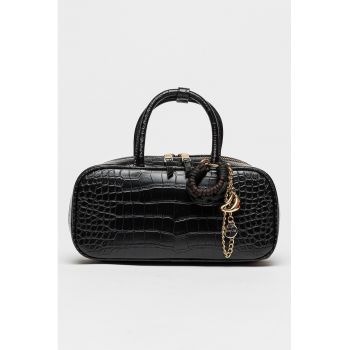 Geanta bowler de piele ecologica Flyn - Negru