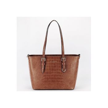 Geanta camel cu print reptila X9530 11 18052 - Maro camel