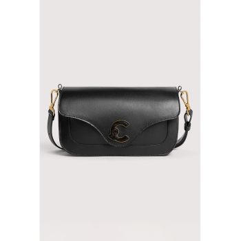 Geanta crossbody de piele C-Me - Negru