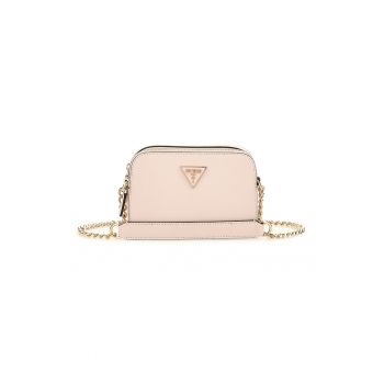 Geanta crossbody de piele saffiano sintetica Noelle - Roz pal