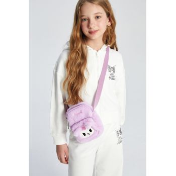 Geanta crossbody din blana sintetica Kuromi - Roz deschis