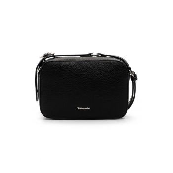 Geanta crossbody din piele ecologica cu logo - Negru