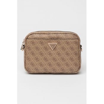 Geanta crossbody din piele ecologica cu model logo Meridian - Maro camel