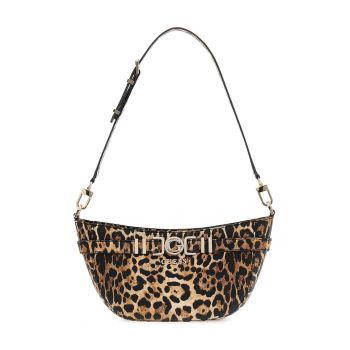 Geanta cu bareta de umar si model animal print Cirene - Maro/Bej